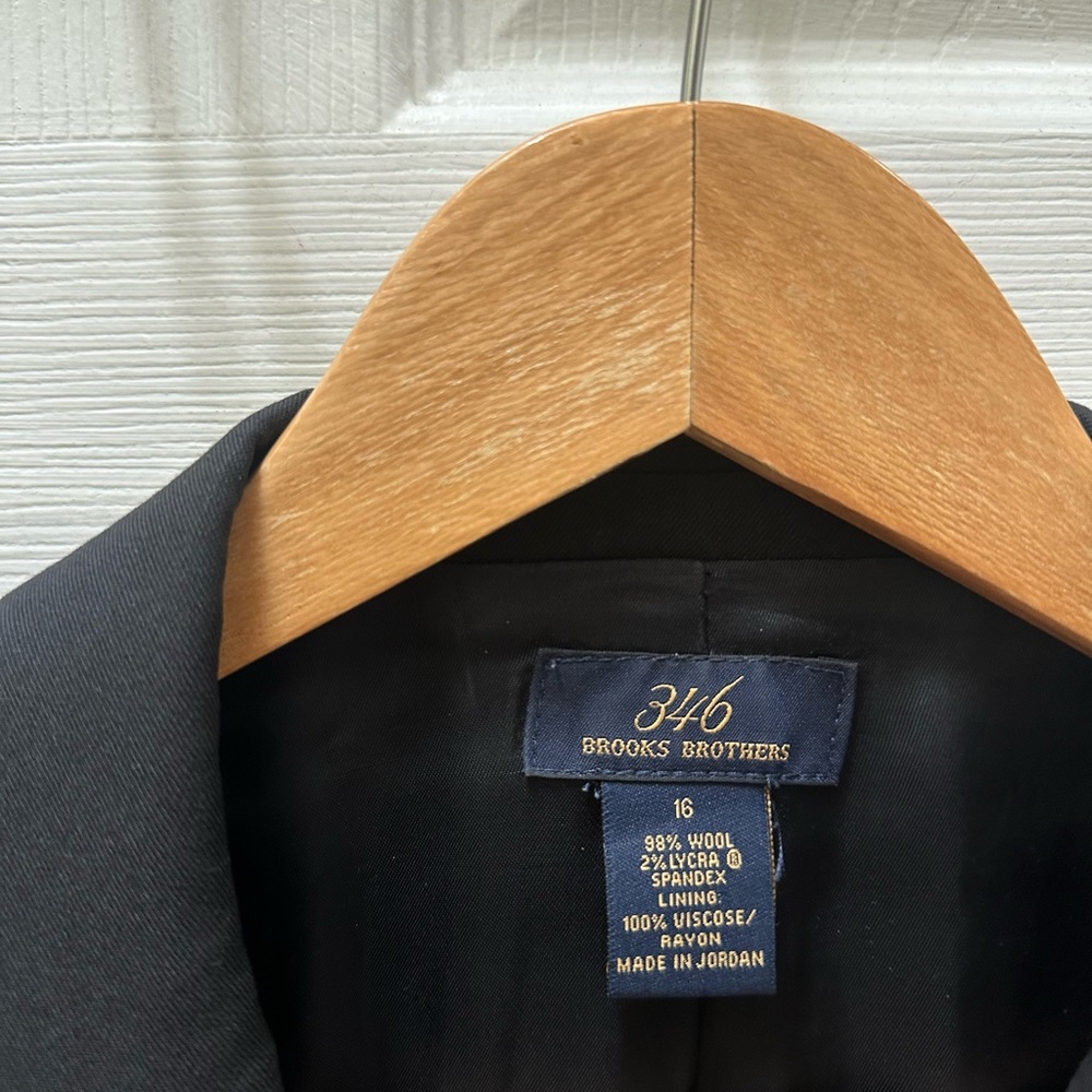 Brooks Brothers Black Women’s Blazer Jacket 16 wool - Picture 2 of 6